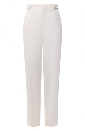 Шерстяные брюки Saint Laurent. Цвет: белый
