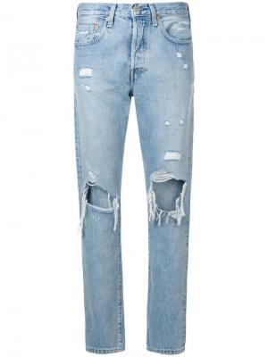 Классические джинсы с прорванными деталями Levi's: Made & Crafted. Цвет: синий
