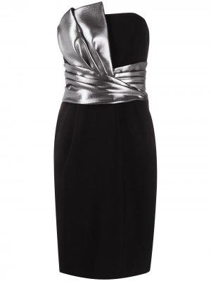 Короткое платье с плиссировкой Paule Ka. Цвет: черный
