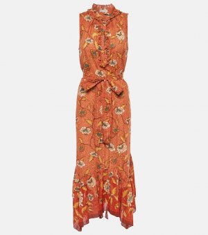 Платье миди beverly с цветочным принтом , апельсин Ulla Johnson