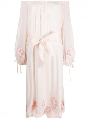 Платье с цветочной вышивкой Innika Choo. Цвет: розовый