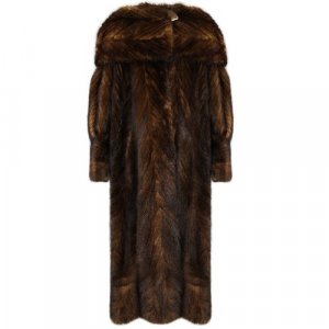 Дубленка , норка, размер l, коричневый Romagna Furs. Цвет: коричневый