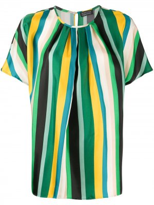Полосатая блузка с короткими рукавами Gianluca Capannolo. Цвет: зеленый