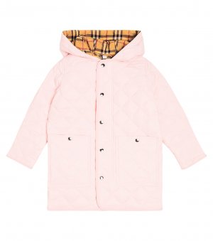 Пальто с логотипом , розовый Burberry Kids