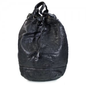 Рюкзак Bruno Rossi, натуральная кожа, черный ROSSI. Цвет: черный