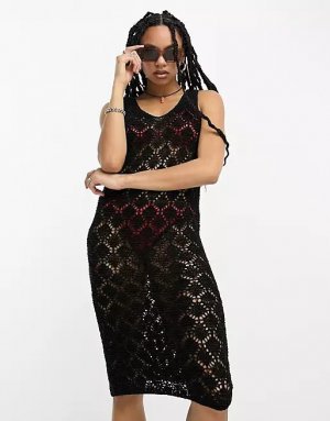 Пляжное вязаное платье Design, черный Asos
