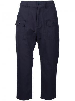 Укороченные брюки с передними карманами Battenwear. Цвет: синий