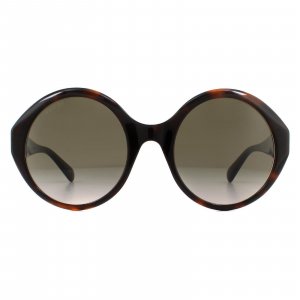 Круглые темные гаванно-коричневые солнцезащитные очки с градиентом , коричневый Gucci