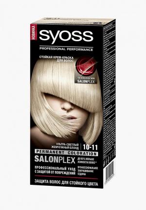 Краска для волос Syoss Color 10-11 Ультра-светлый жемчужный блонд 115 мл. Цвет: белый