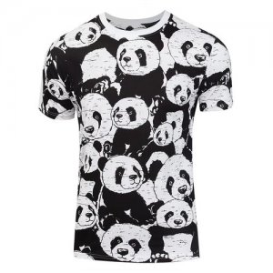 Мужская черная футболка с пандами Maestro. Цвет: черный