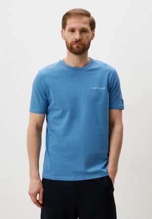 Футболка Lyle & Scott Embroidered T-Shirt. Цвет: голубой