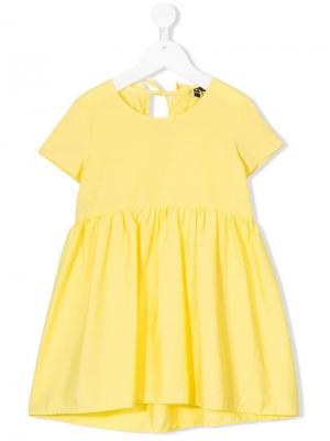 Расклешенное платье с короткими рукавами European Culture Kids. Цвет: желтый