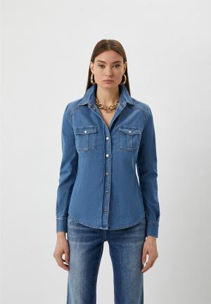 Рубашка джинсовая Elisabetta Franchi CJ15S21E2. Цвет: синий