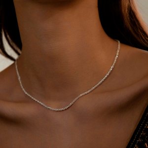 Колье , длина 40 см., серебряный Fashion jewelry. Цвет: серебристый