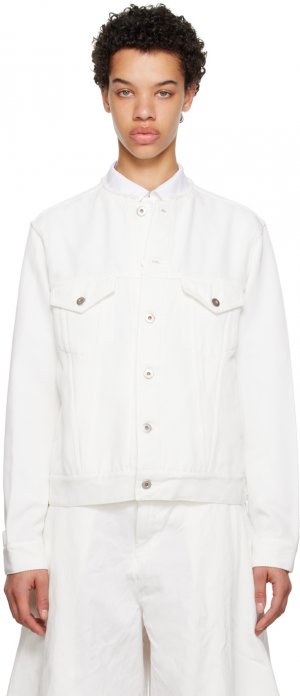 Черный - Белая куртка без воротника Comme des Garcons Garçons