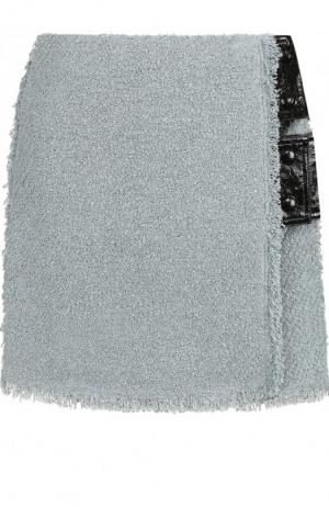 Мини-юбка фактурной вязки из смеси вискозы и льна Sonia Rykiel. Цвет: бирюзовый