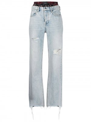 Широкие джинсы средней посадки Alexander Wang. Цвет: синий