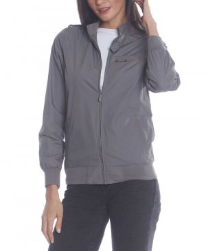 Женская классическая гоночная куртка Iconic (облегающего кроя) , цвет Grey Members Only
