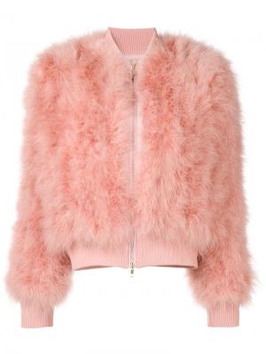 Текстурная куртка-бомбер Twin-Set. Цвет: розовый