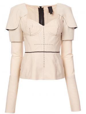 Блузка-бюстье с длинными рукавами Vera Wang. Цвет: коричневый