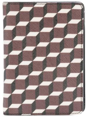 Обложка для паспорта с геометрическим принтом Pierre Hardy. Цвет: красный