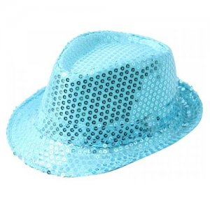 Карнавальная шляпа блестящая с пайетками Диско, цвет голубой Happy Pirate. Цвет: голубой