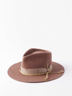 Фетровая шляпа-федора с простроченной репсовой отделкой, розовый Nick Fouquet