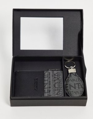 Подарочный набор из бумажника и брелока серого цвета -Серый Valentino Bags