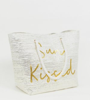 Пляжная сумка с надписью \Sun kissed\ эксклюзивно от -Золотой South Beach