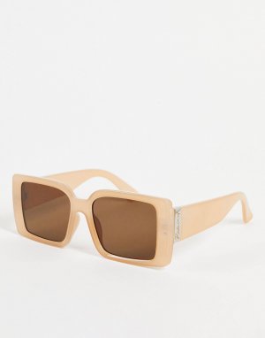 Крупные солнцезащитные очки унисекс в коричневых тонах стиле Reclaimed Vintage