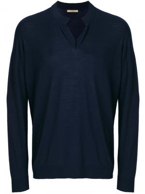 Пуловер с V-образным вырезом Nuur. Цвет: синий