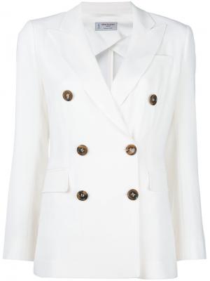 Двубортный пиджак Alberto Biani. Цвет: белый