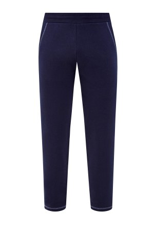 Спортивные брюки из двухслойного хлопка с контрастными швами CANALI. Цвет: синий