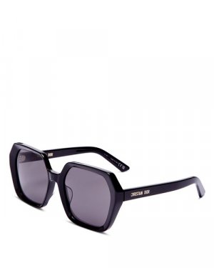 Солнцезащитные очки Midnight S2F с геометрическим узором, 56 мм DIOR, цвет Black Dior