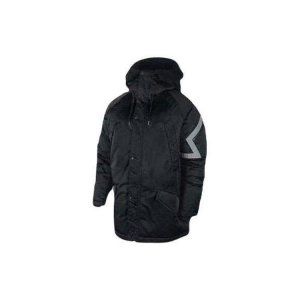Повседневная спортивная теплая утолщенная куртка-пуховик средней длины с капюшоном Мужская верхняя одежда черного цвета AA1952-010 Jordan