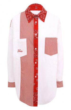 Хлопковая рубашка Forte Dei Marmi Couture. Цвет: красный