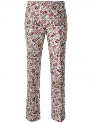 Расклешенные брюки с цветочным принтом Giambattista Valli. Цвет: розовый