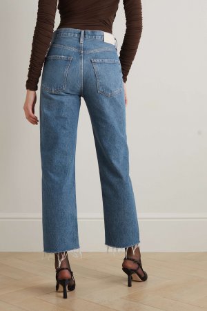 CITIZENS OF HUMANITY укороченные джинсы прямого кроя Florence с эффектом потертости, деним