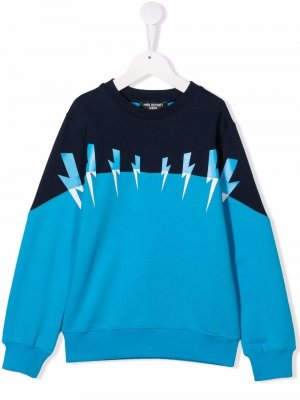 Panelled cotton sweatshirt Neil Barrett Kids. Цвет: синий