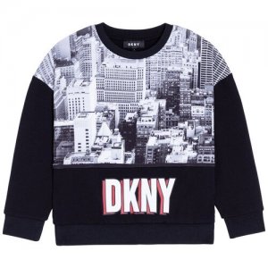 Свитшот , размер 164, черный DKNY. Цвет: черный