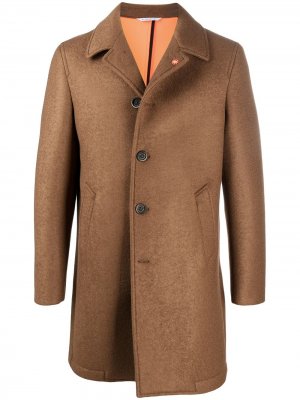 Однобортное пальто длины миди Manuel Ritz. Цвет: коричневый