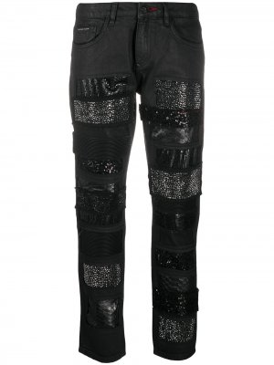 Кастомизированные джинсы бойфренды Philipp Plein. Цвет: черный