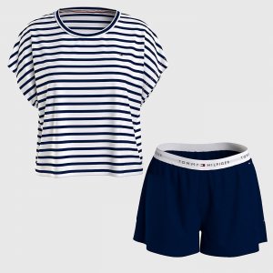Пижама Stripe T-shirt And Short, темно-синий/мультиколор Tommy Hilfiger