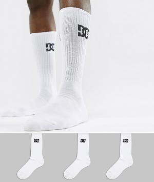 3 пары белых носков с логотипом DC Shoes. Цвет: белый