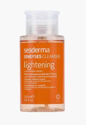 Лосьон для лица Sesderma липосомальное средство снятия макияжа пигментированной и тусклой кожи SENSYSES Lightening, 200 мл. Цвет: оранжевый