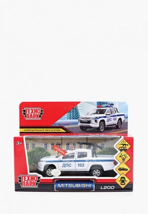 Игрушка интерактивная Технопарк «Mitsubishi L200 Pickup. Полиция», 13 см. Цвет: белый