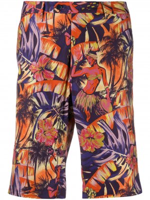 Плавки-шорты с гавайским принтом Etro. Цвет: оранжевый