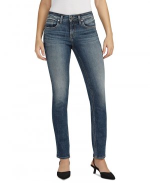 Женские прямые джинсы Suki со средней посадкой и пышным кроем , цвет Indigo Silver Jeans Co.