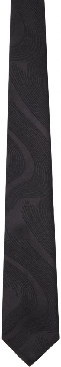Черный галстук с водоворотом Dries Van Noten