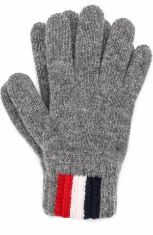 Шерстяные перчатки Moncler Enfant. Цвет: серый